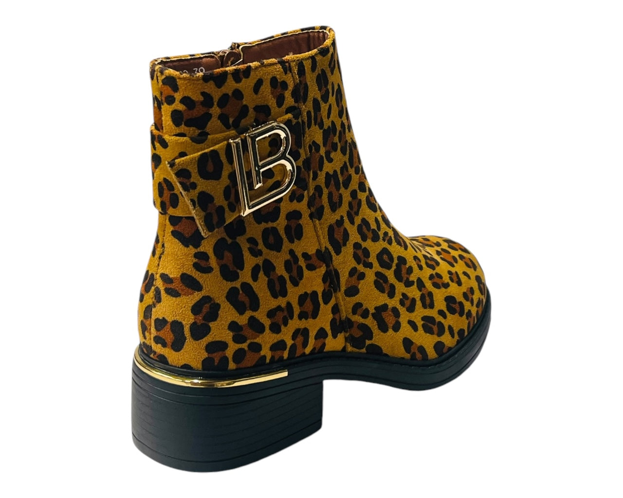 Leopard Print Faux Suede Ankle Boots
