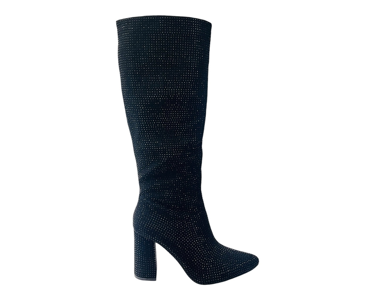 All Over Rhinestone Knee High Boots