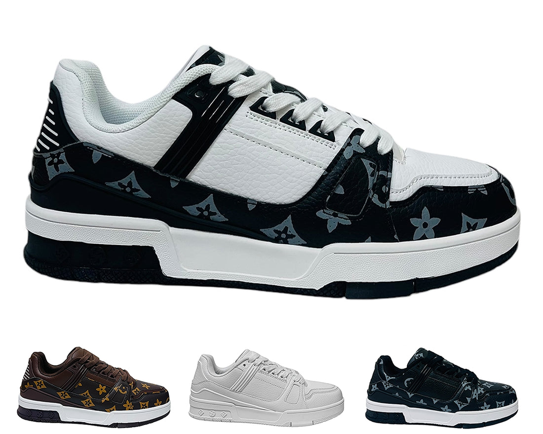 Casual Faux Leather Lace Up Trainers