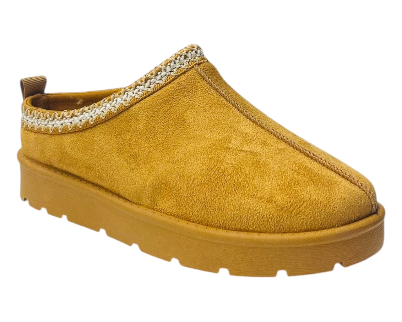 Faux Fur Lined Aztec Flat Sole Shoes