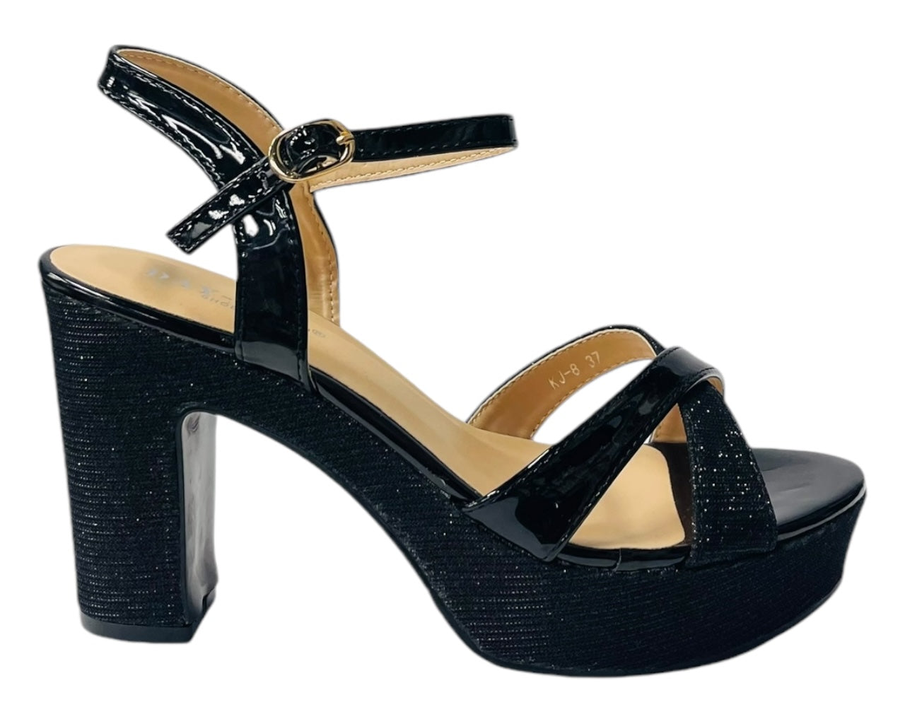 Glitter Block Heel Platform Shoes