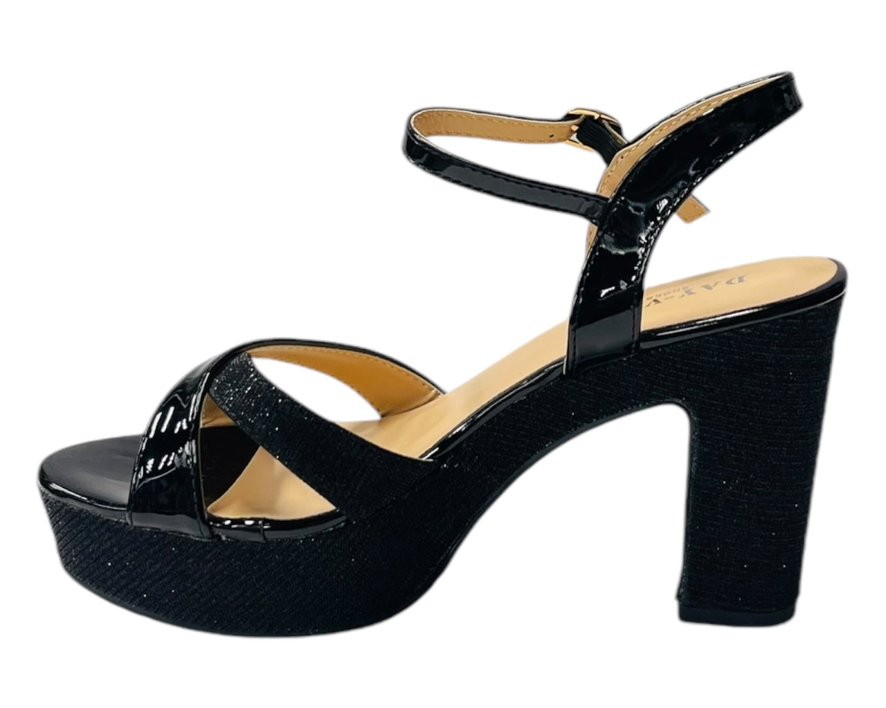 Glitter Block Heel Platform Shoes