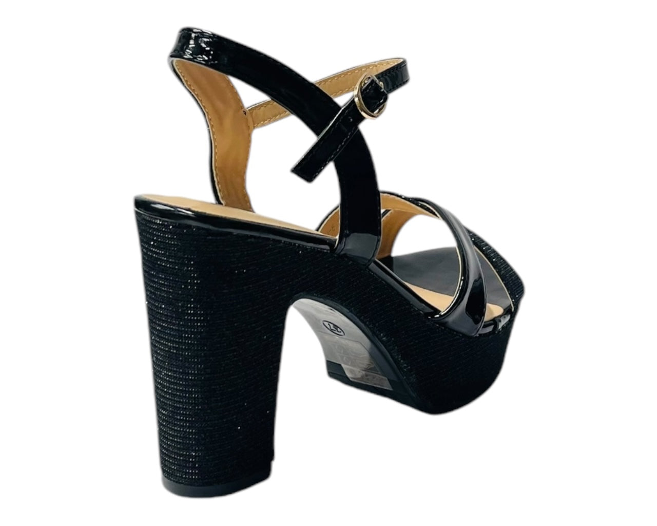 Glitter Block Heel Platform Shoes