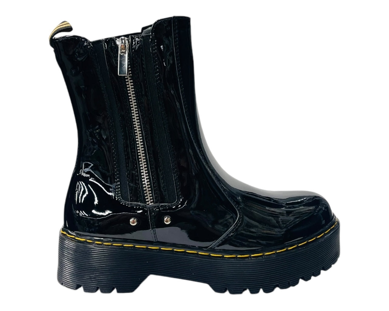 Chunky Sole Zip Chelsea Ankle Boots