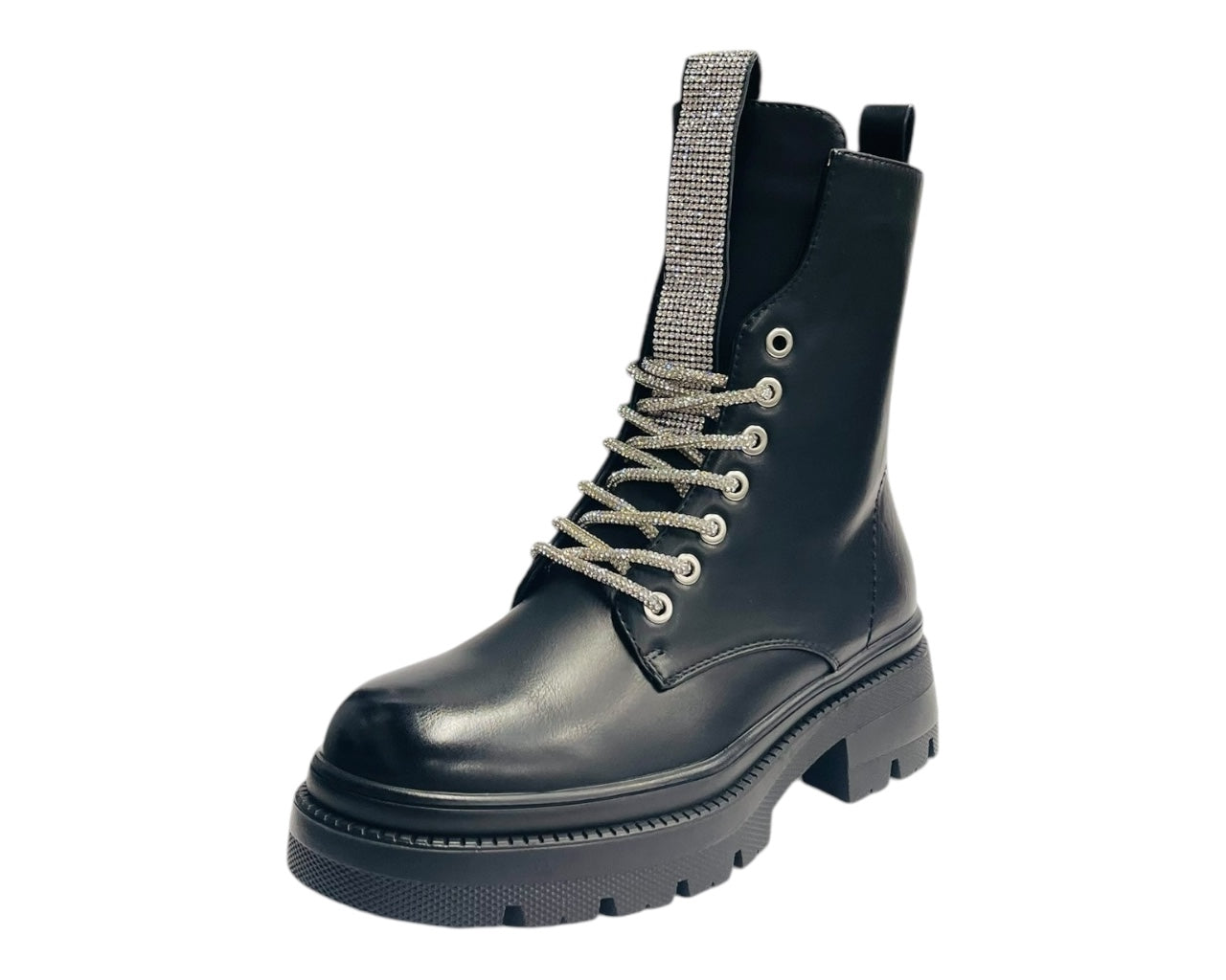 Rhinestone Chunky Sole Ankle Boots