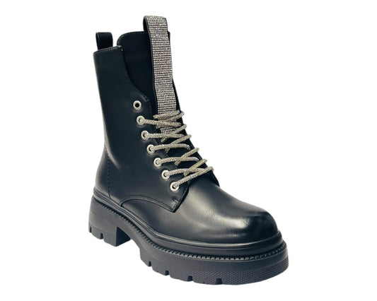Rhinestone Chunky Sole Ankle Boots