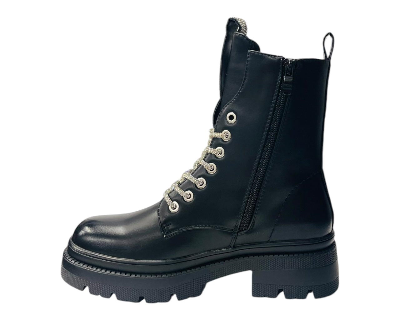 Rhinestone Chunky Sole Ankle Boots