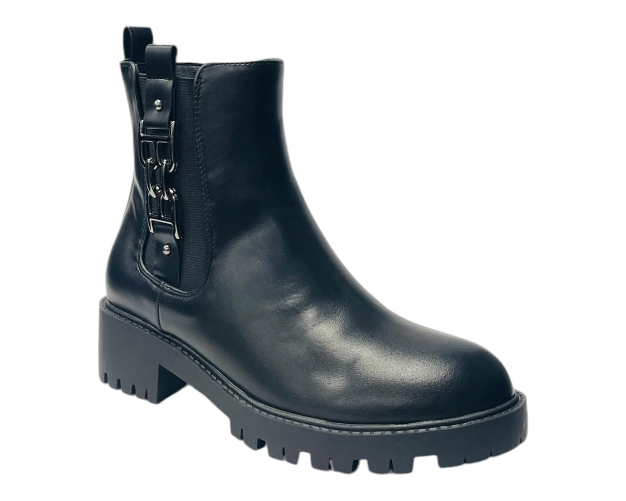 Chunky Sole Zip Chelsea Ankle Boots