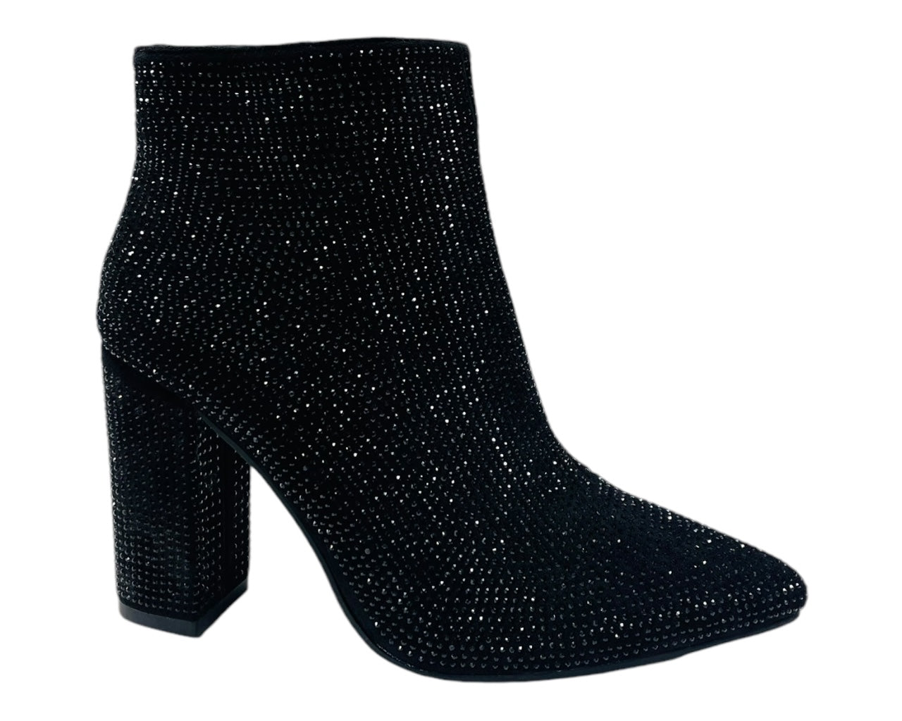 All Over Crystals Zip Ankle Boots