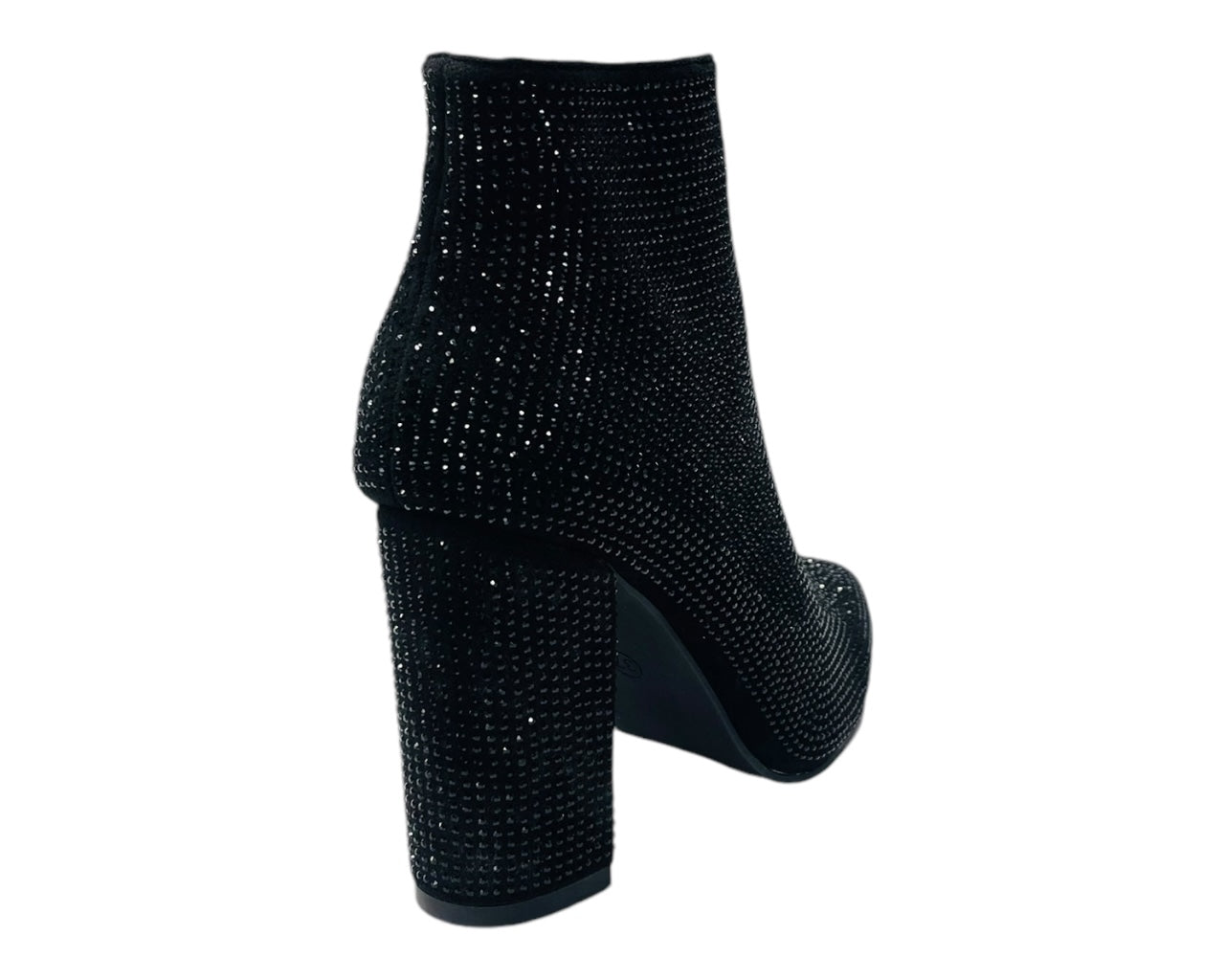 All Over Crystals Zip Ankle Boots