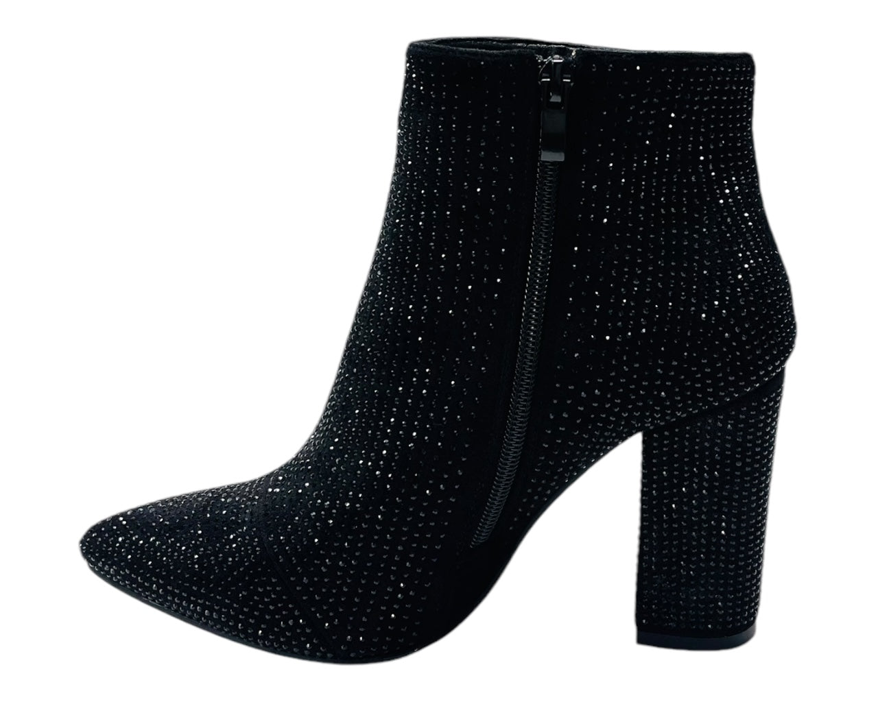 All Over Crystals Zip Ankle Boots