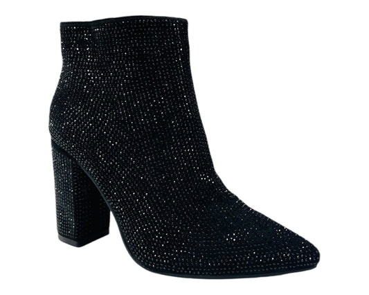 All Over Crystals Zip Ankle Boots