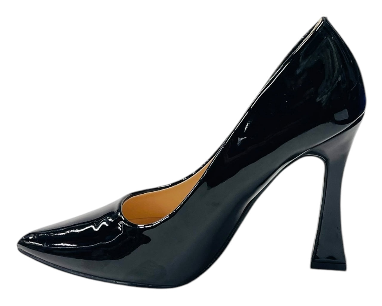 Pointed Toe Faux Patent Court Shoes
