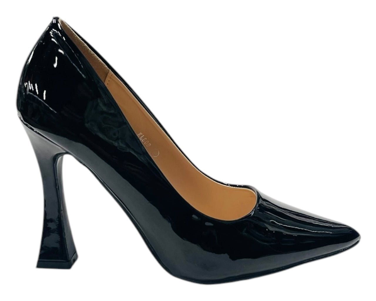 Pointed Toe Faux Patent Court Shoes
