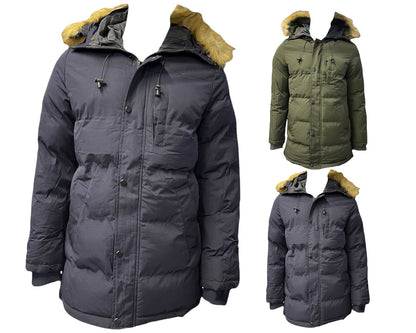 Full Zip Hooded Padded Parka Jacket