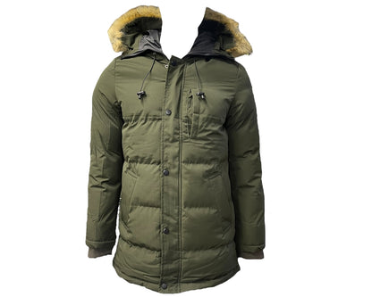 Full Zip Hooded Padded Parka Jacket