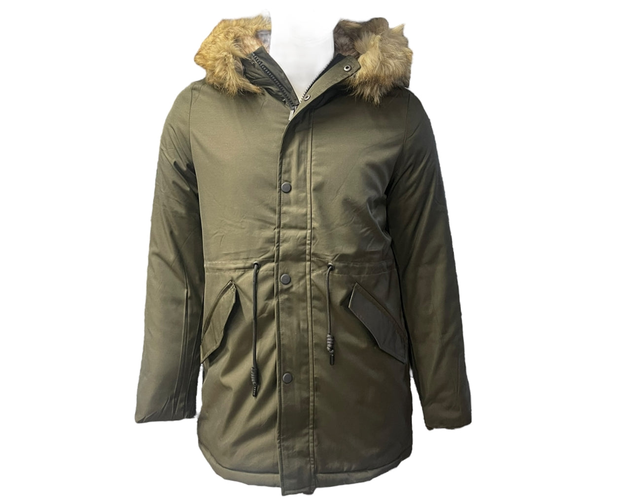 Faux Fur Lined Hooded Padded Parka Jacket