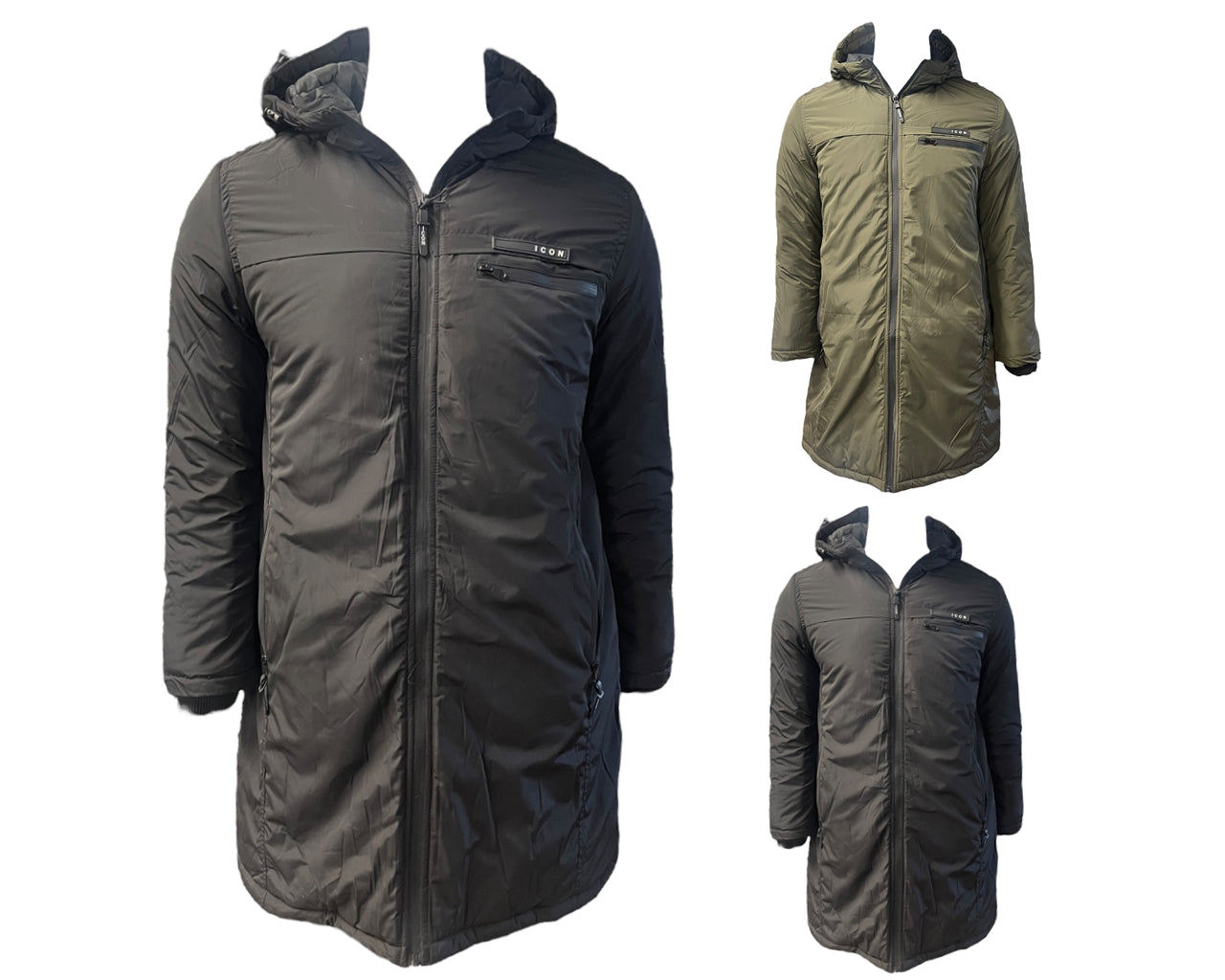 Full Zip Hooded Padded Long Parka Jacket
