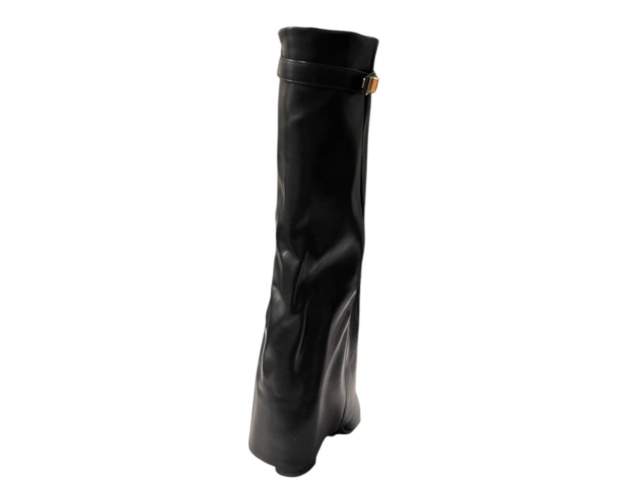 Knee High Fold Over Block Heel Boots