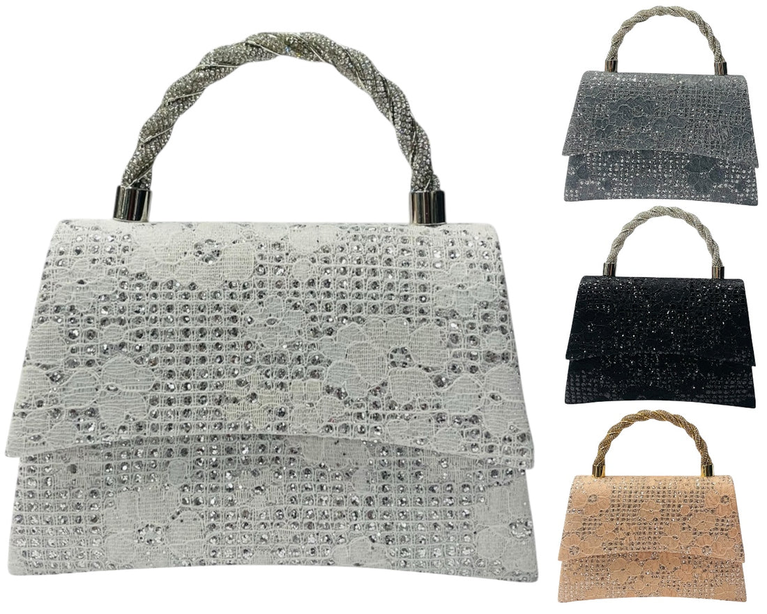 Diamante Glitter Clutch Tote Bag