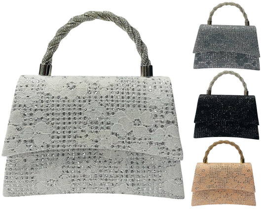 Diamante Glitter Clutch Tote Bag