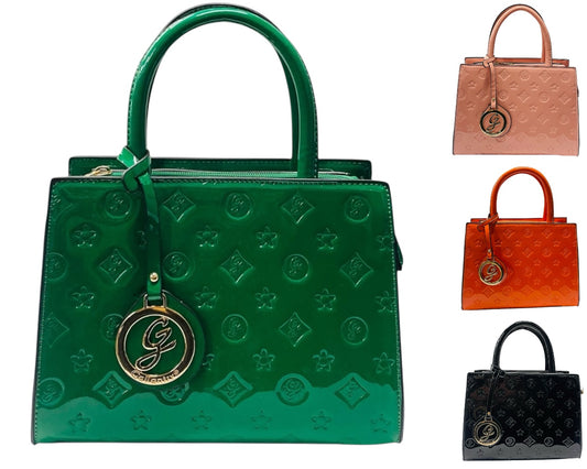 Faux Patent Handbag Tote Bag