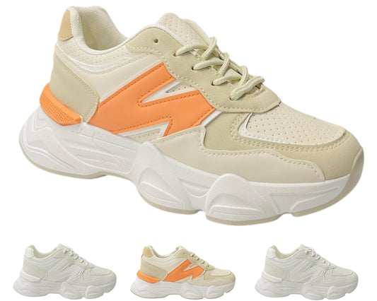Chunky Sole Lace Up Sports Trainers