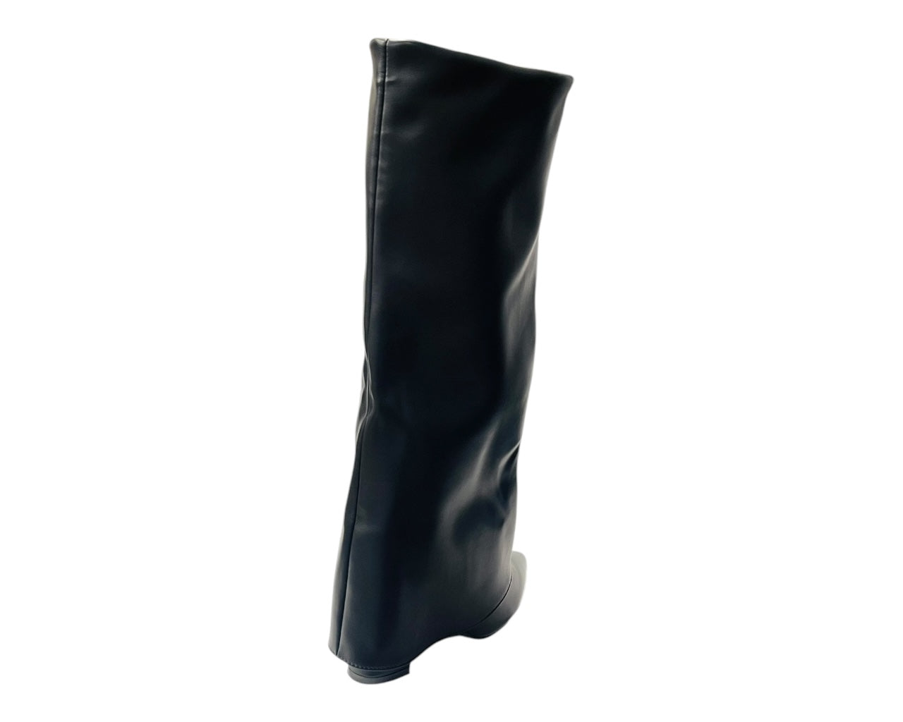 Fold Over Knee High Block Heel Boots