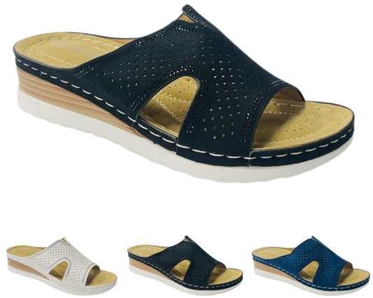 Cross Strap Lightweight Mules Wedge Slider