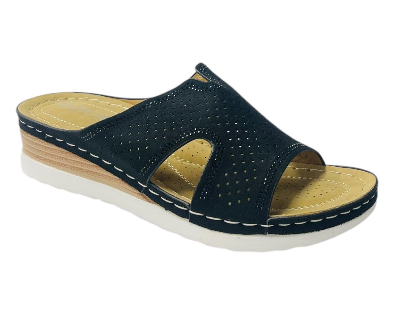Cross Strap Lightweight Mules Wedge Slider