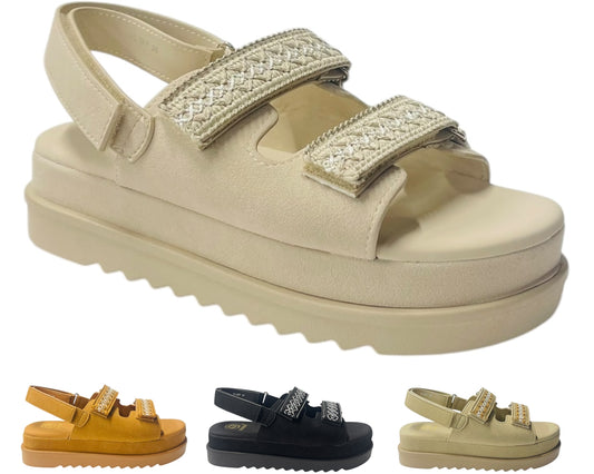 Double Strap Chunky Sole Sandals
