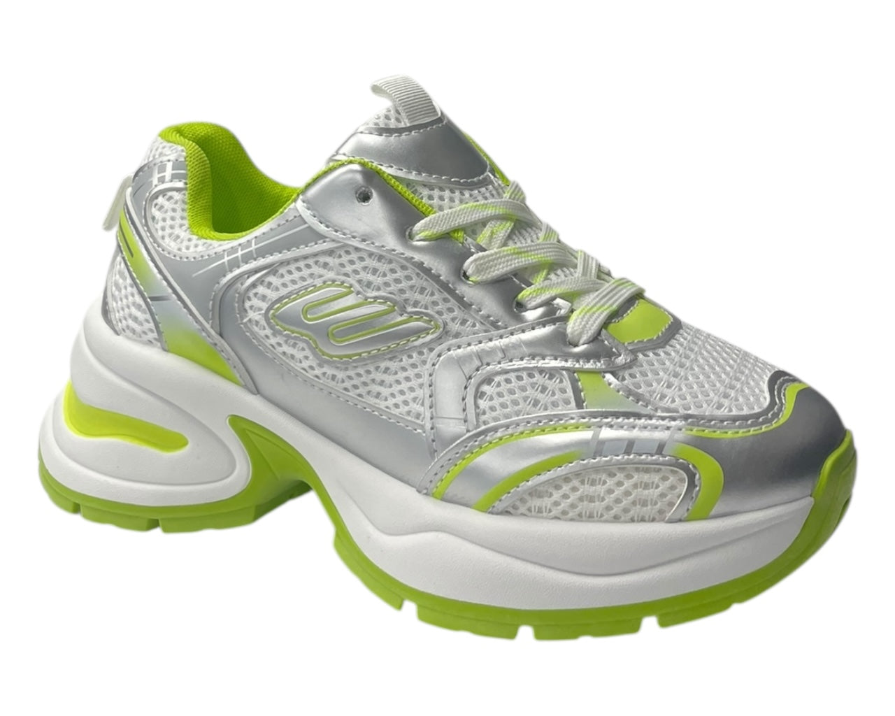 Chunky Sole Mesh Lace Up Sports Trainers