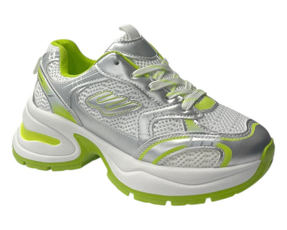 Chunky Sole Mesh Lace Up Sports Trainers