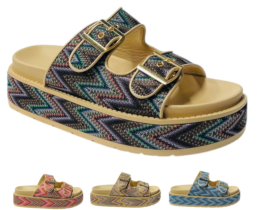 Platform Buckle Strap Sandals