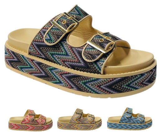 Platform Buckle Strap Sandals