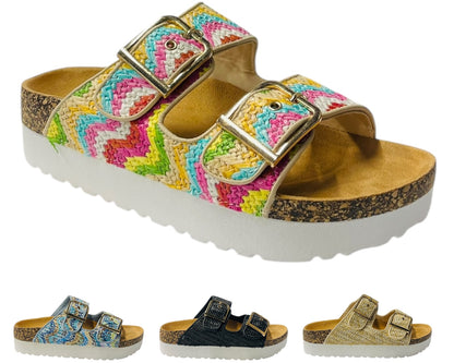 Buckle Strap Flatform Sandals