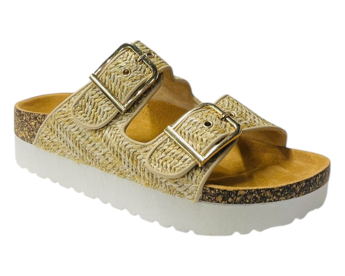 Buckle Strap Flatform Sandals