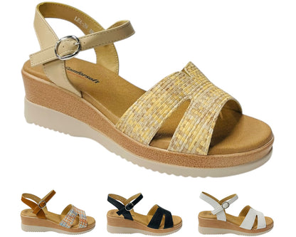 Padded Insole Ankle Strap Wedge Sandals
