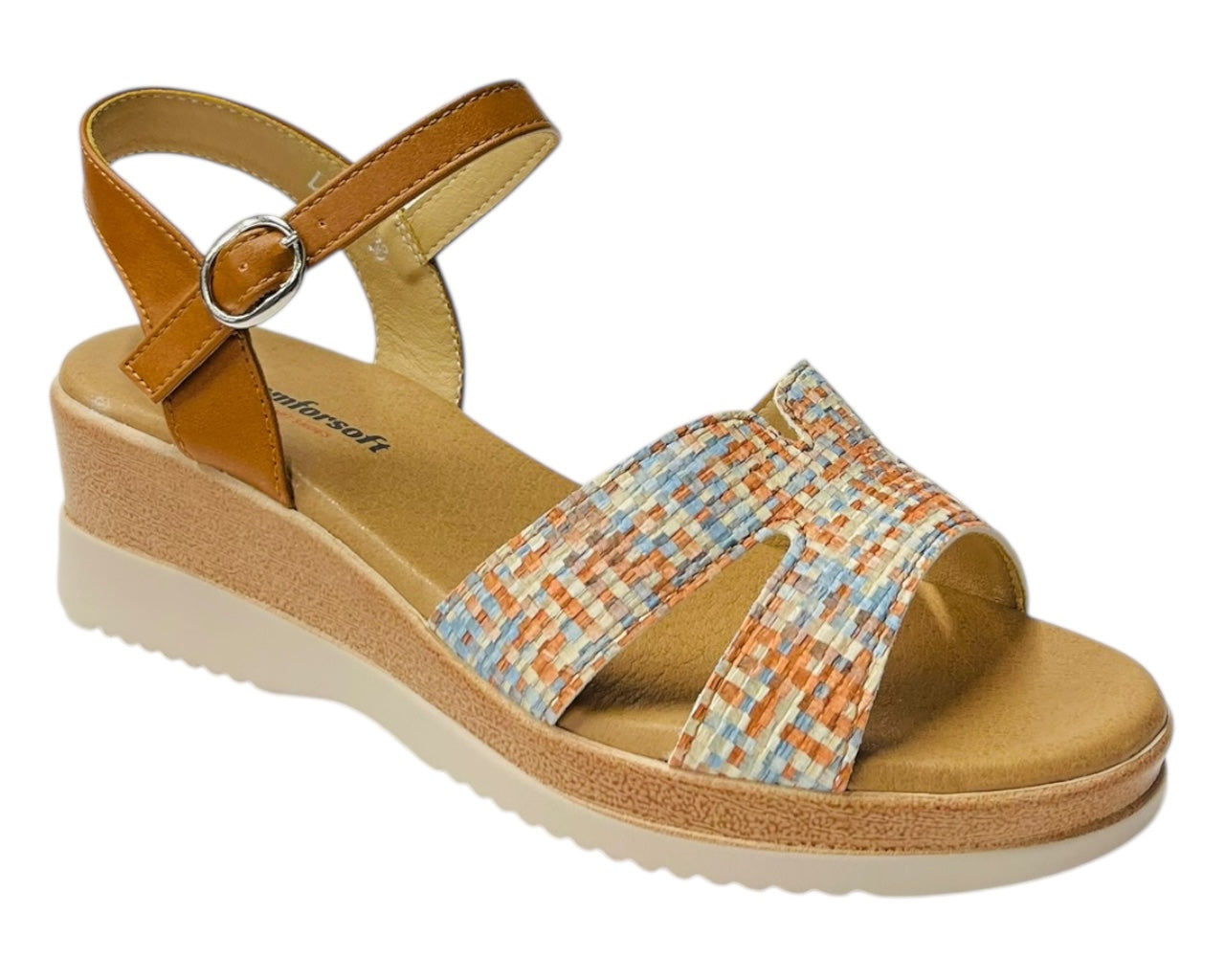 Padded Insole Ankle Strap Wedge Sandals