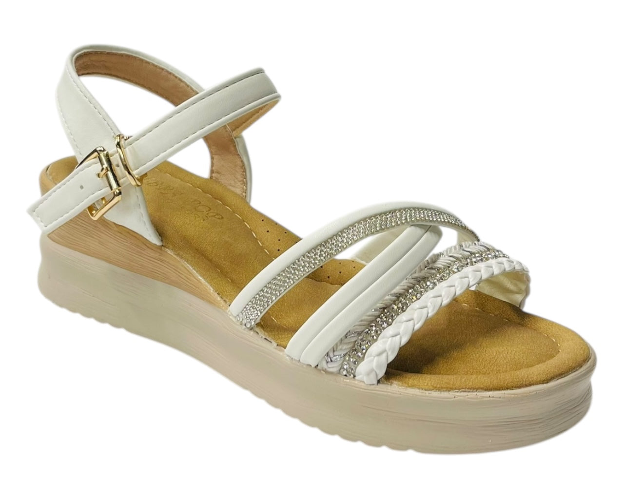 Lightweight Diamante Padded Insole Wedge Sandals