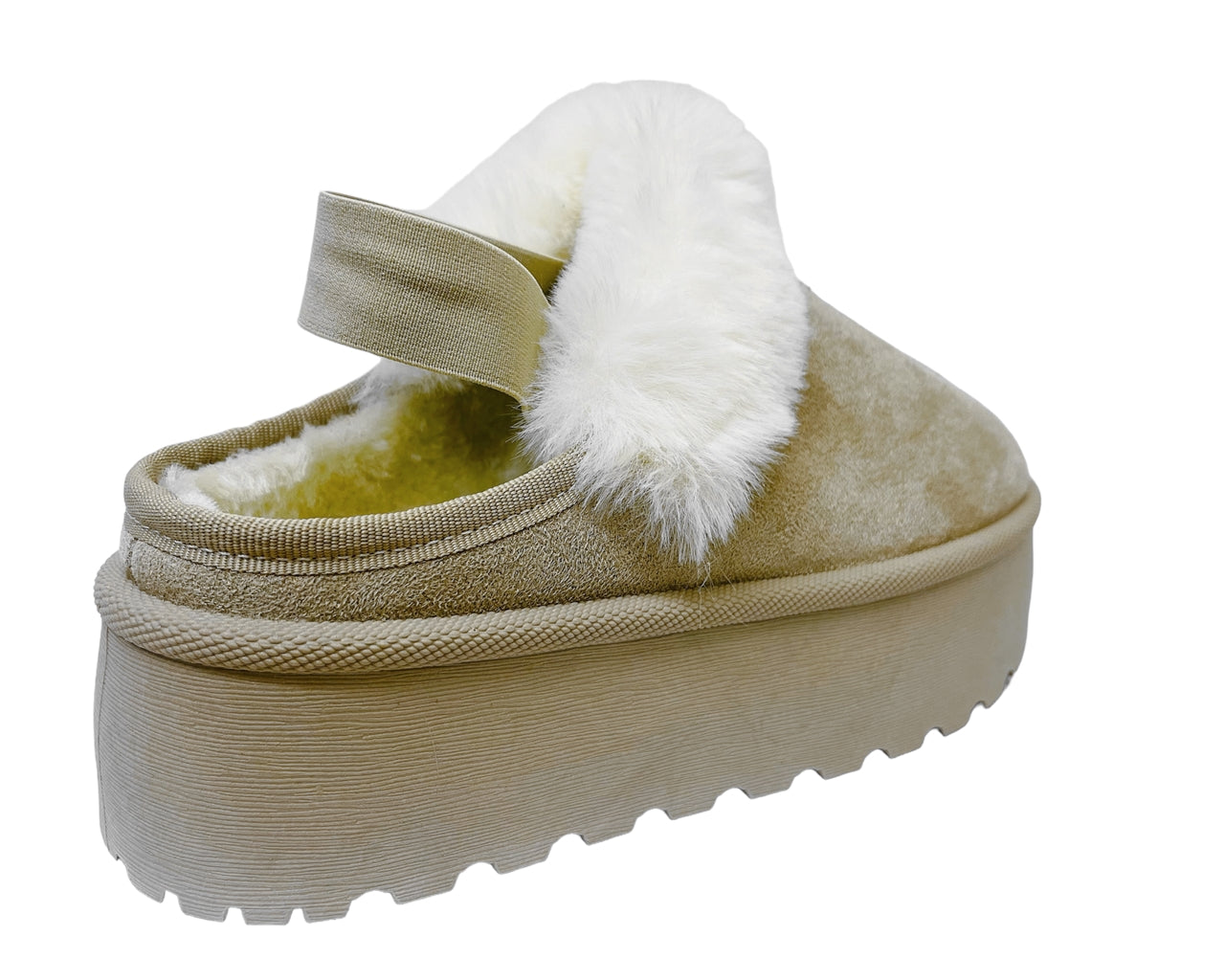 Faux Suede Fur Platform Strap Shoes