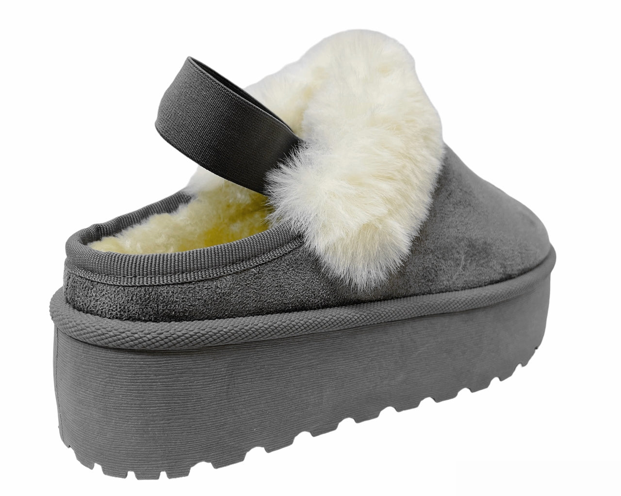 Faux Suede Fur Platform Strap Shoes