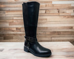 Women's Faux Leather Knee High Flat Sole Boots