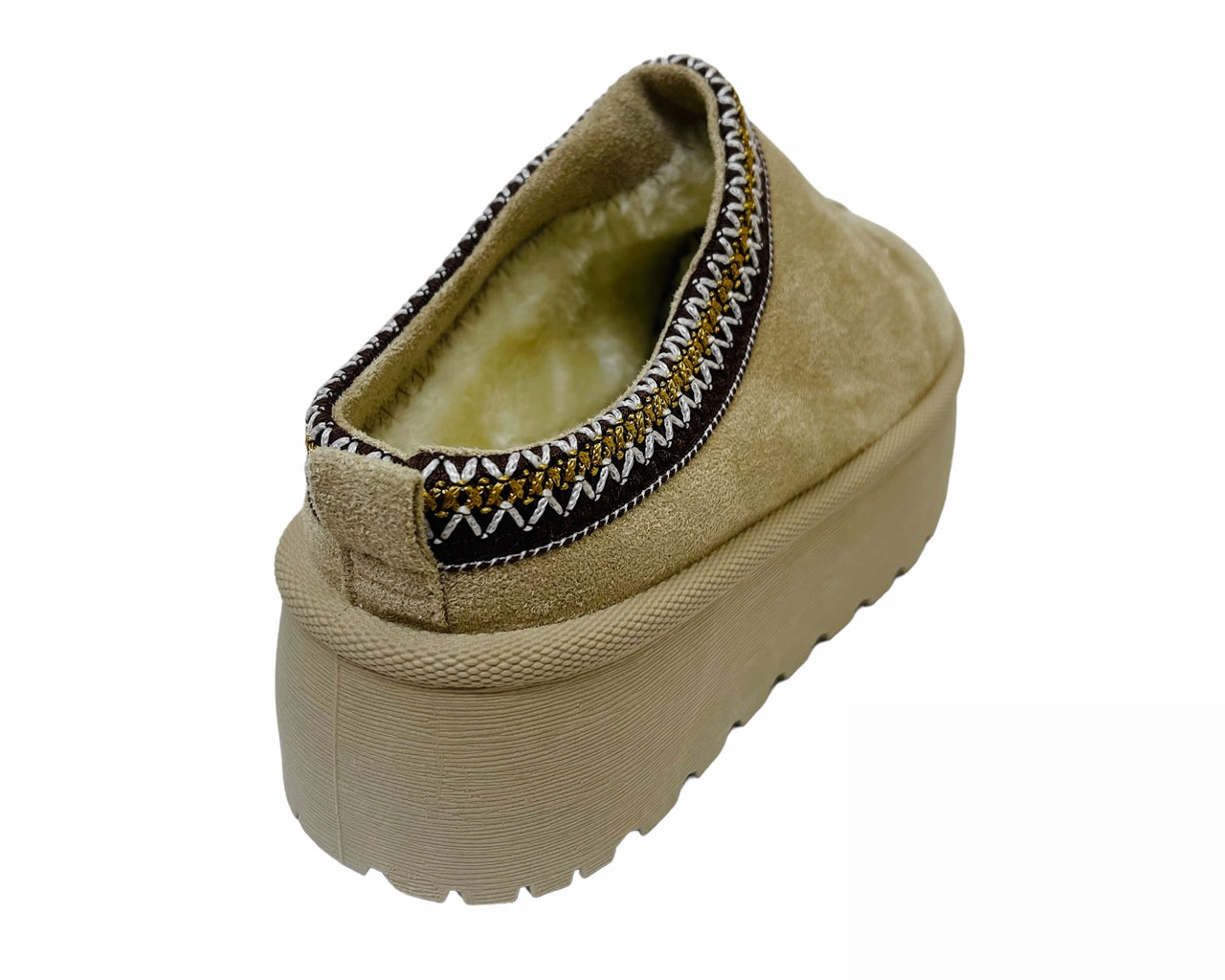 Faux Suede Aztec Platform Slip On Shoes