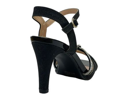 Glitter Ankle Strap Stiletto Heel Shoes