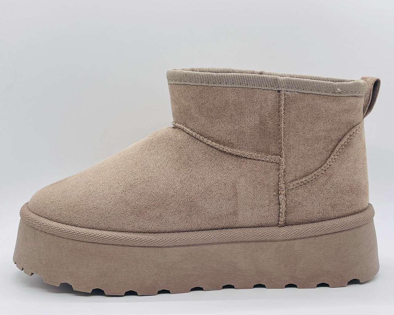 Faux Suede Fur Lining Platform Ankle Boots