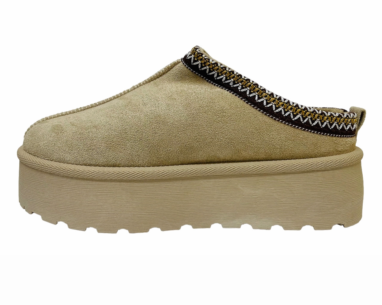 Faux Suede Aztec Platform Slip On Shoes