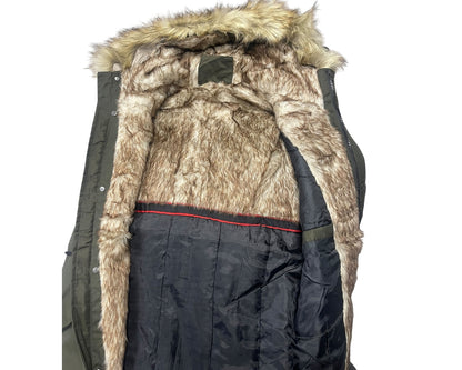 Faux Fur Lined Hooded Padded Parka Jacket