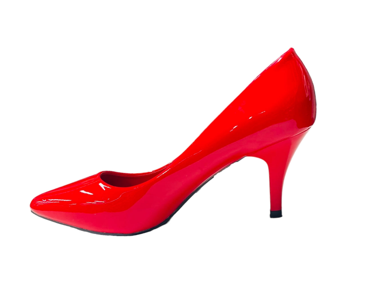 Faux Patent Leather Stiletto Heel Court Shoes