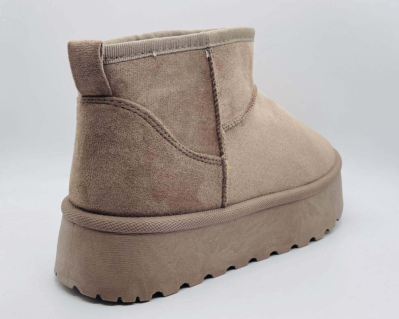 Faux Suede Fur Lining Platform Ankle Boots